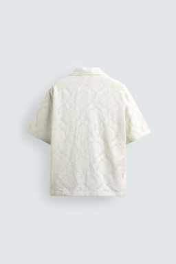CAMISA RELAXED FIT JACQUARD TEXTURA / Blanco roto