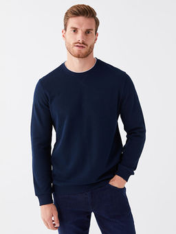 Bisiklet Yaka Uzun Kollu Erkek Sweatshirt