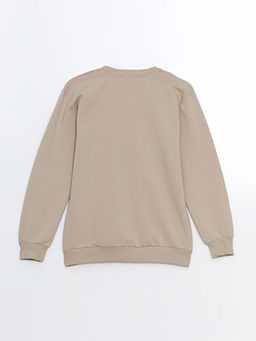 Bisiklet Yaka Uzun Kollu Bask?l? Erkek ?ocuk Sweatshirt