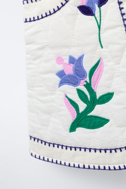 WAISTCOAT WITH TULIP EMBROIDERY - Zara фото 4