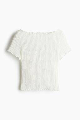 Top efecto arrugado con detalles sobrehilados - H&m фото 3