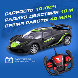 Машинка на пульте управления Жажда гонок, радиоуправление, работает от аккумулятора, цвет чёрный - АвтоГрад фото 2