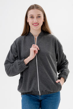 Бомбер из коттон фита антрацит макси - Амадэль фото 6