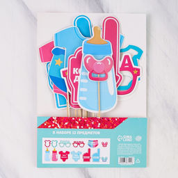 Набор фотобутафории Гендер пати, 12 предм., 20 х 30 см - Страна карнавалия фото 3