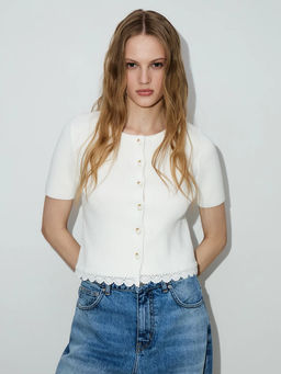 Укороченный кардиган из хлопка / Zarina