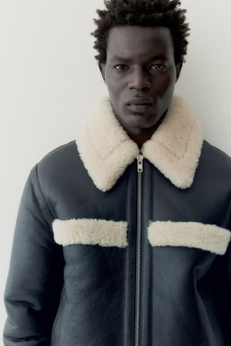 Chaqueta de aviador de piel - H&m фото 4