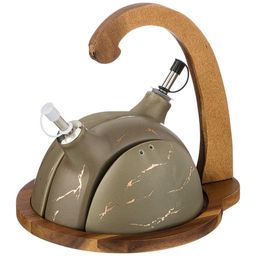 НАБОР ДЛЯ СПЕЦИЙ 4 ПР. НА ДЕРЕВЯННОЙ ПОДСТАВКЕ С РУЧКОЙ КОЛЛЕКЦИЯ ЗОЛОТОЙ МРАМОР ЦВЕТ: GRAY