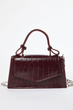 Bordo Dokulu Capraz Ask?l? Kad?n Mini Boy City Canta TWOAW25OC00001