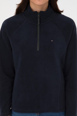 Kad_n Lacivert Fermuarl_ Dik Yaka Polar Sweatshirt - U.s. polo assn фото 5
