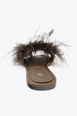 FEATHER FLAT SANDALS - Zara фото 8