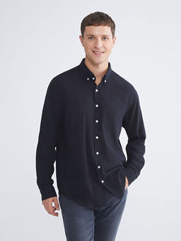 Regular Fit Uzun Kollu Erkek Dokulu G?mlek