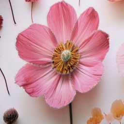 Пакет подарочный "Восковые цветочки" 32*26*10 см