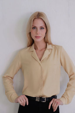10787 Блуза с английским воротником в палевом оттенке - Martichelli фото 4
