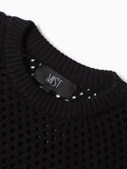 Джемпер сетка женский MIST Knitwear, размер 44 (M), чёрный
