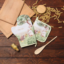 Набор кух. Доляна Зверьки: варежка 20х28 см, прихватка 17х17 см, 35% хл, 65% пэ  фото 7