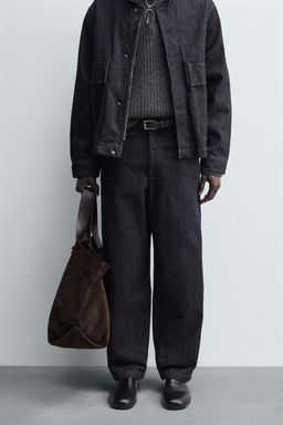 RELAXED FIT DENIM CHINO TROUSERS - Zara фото 2