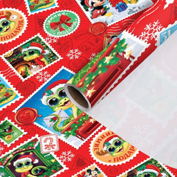 Цена за 10 шт. Упаковочная бумага новогодняя, 70×100 см, Микки Маус