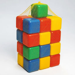 Кубики детские, пластиковые, цветные, 25 штук, 12×12 см