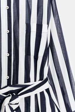 CAMISA RAYAS ZW COLLECTION / Blanco / Marino - Zara фото 4
