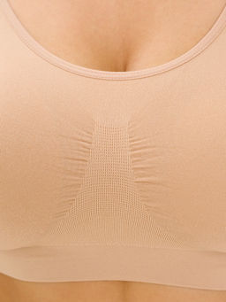 Комплект бюстгальтеров бесшовных, 2 шт. MR004-1SS3 black, beige