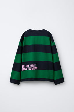 HEAVYWEIGHT STRIPED TEXT T-SHIRT - Zara фото 2