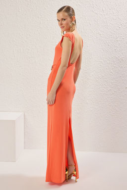 TRENDYOLMILLA Siyah Aksesuar Detayl? Orme Uzun S?k Abiye & Mezuniyet Elbise TPRSS25AE00097  фото 6
