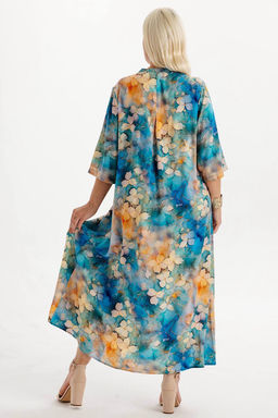 Платье штапель 6143/05/Бирюзовый, бежевый - Rise фото 3