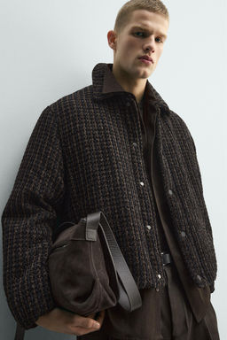 VELOUR CHECK TEXTURED JACKET - Zara фото 7