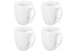 Набор 4 кружек Elan Gallery Розы 300 мл на деревянной подставке с ручкой  фото 6