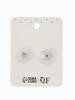 Серьги со стразами "Роскошь", прямоугольник, цвет белый в серебре