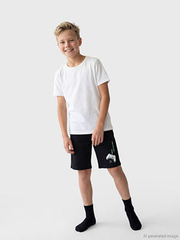 Bask?l? Erkek ?ocuk Pijama ?ort 2li