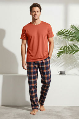 TRENDYOL MAN Lacivert Ekose Orme %100 Pamuk Regular Fit Pijama Tak?m? THMSS21PT0328 - Trendyolmilla фото 10