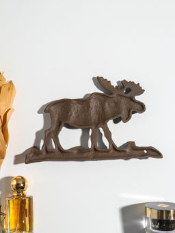 Крючки декоративные чугун "Лось на бревне" 23х15х2,2 см