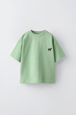 T-SHIRT WITH EMBROIDERED MOTIFS - Zara фото 4