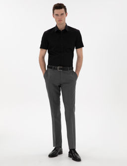 Siyah Regular Fit Uzun Kollu Basic G_mlek
