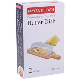 40504 Масленка 2 пр стекло/бамбук MB (х20) - Mayer&boch фото 4