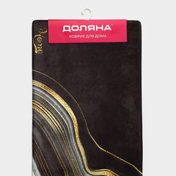 Коврик для ванной и туалета Доляна Камень, 44?120 см, чёрный фото 7