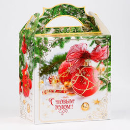 Коробка подарочная новогодняя Ларец Елочные игрушки, для сладких подарков, 18.2?11.5?26 см - UPAK LAND фото 3