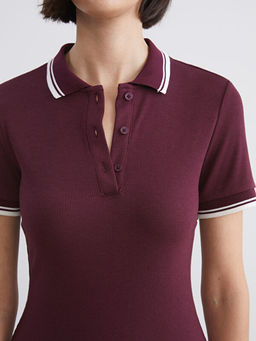 Polo Yaka Midi Elbise