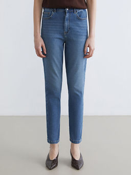 Beli Lastikli Slim Mom Kad?n Jean Pantolon