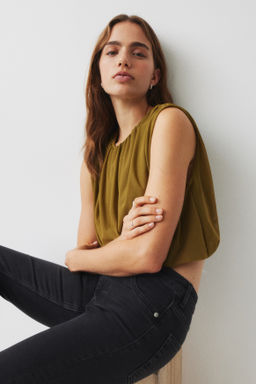 Top de malla drapeado - H&m фото 6