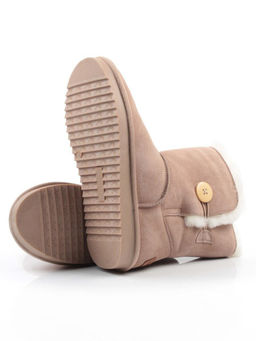 04-PAYH02-02Z BEIGE Угги женские (натуральная замша, 100% шерсть, натуральный мех)