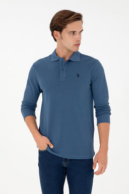 Мужской базовый свитшот цвета индиго