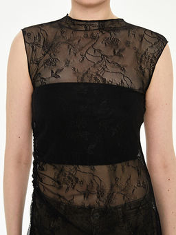 Asimetrik Kesim Dantel Kad?n Tunik