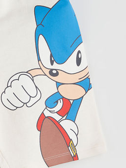 Beli Lastikli Sonic Bask?l? Erkek ?ocuk ?ort