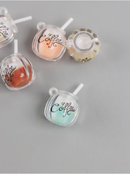 Цена за 5 шт. Подвеска для творчества акрил «Кофе с трубочкой», светится в темноте, 1.6×1.6×2.1 см, МИКС