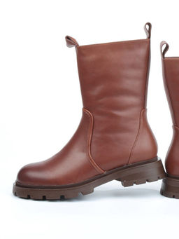 04-M2-245 BROWN Ботинки зимние женские (натуральная кожа, натуральный мех)