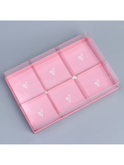 Цена за 5 шт. Коробка кондитерская для муссовых пирожных «Сердечки», 27×17.8×6.5 см