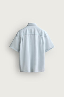 CAMISA REGULAR FIT ALGOD?N - LINO / Azul cielo - Zara фото 8