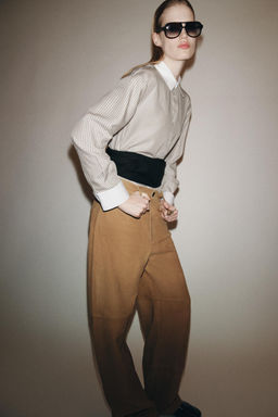 ZW COLLECTION CONTRAST STRIPED SHIRT - Zara фото 10
